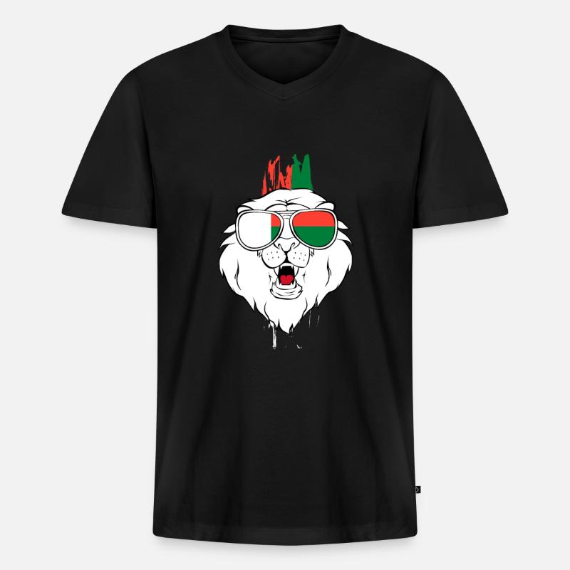 Madagaskar - Männer Premium Bio T-Shirt mit V-Ausschnitt - Schwarz