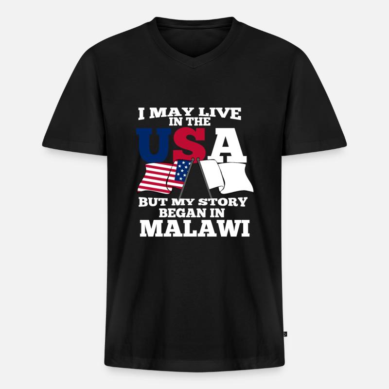 Malawi - Männer Premium Bio T-Shirt mit V-Ausschnitt - Schwarz
