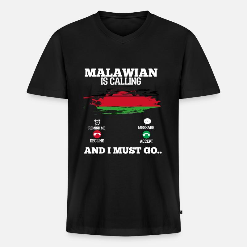 Malawi - Männer Premium Bio T-Shirt mit V-Ausschnitt - Schwarz