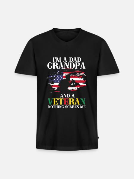 Us Army Vietnam Veteran - Männer Premium Bio T-Shirt mit V-Ausschnitt - Schwarz