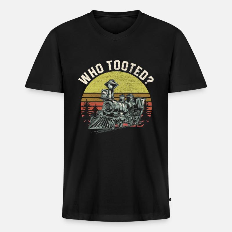 Wer hat getutet - Männer Premium Bio T-Shirt mit V-Ausschnitt - Schwarz
