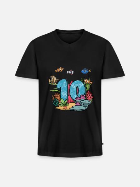 Aquarium Fish Gift - Men's Premium Organic T-shirt with V-neck - black