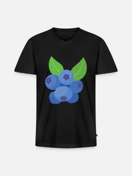 Blauberren Blauberre Geschenk - Männer Premium Bio T-Shirt mit V-Ausschnitt - Schwarz