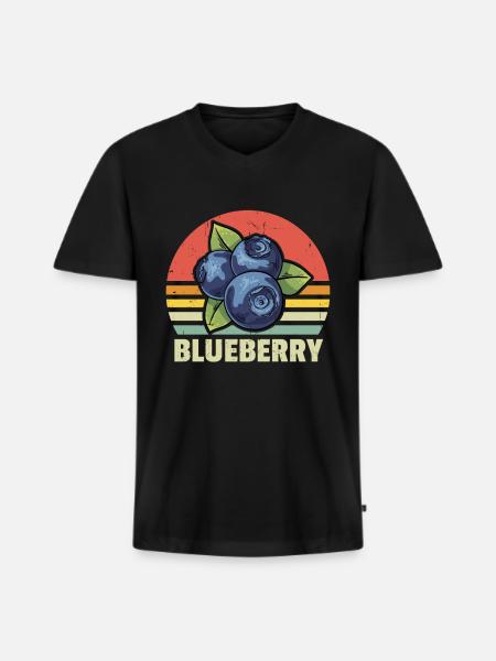 Blauberren Blauberre Geschenk - Männer Premium Bio T-Shirt mit V-Ausschnitt - Schwarz