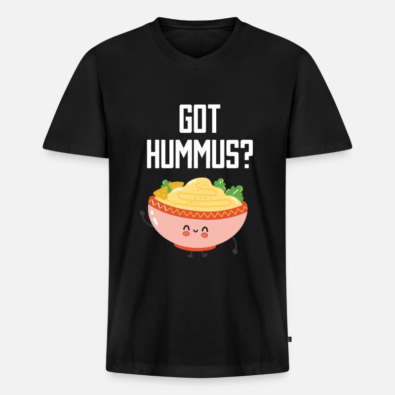 Hummus - Männer Premium Bio T-Shirt mit V-Ausschnitt - Schwarz