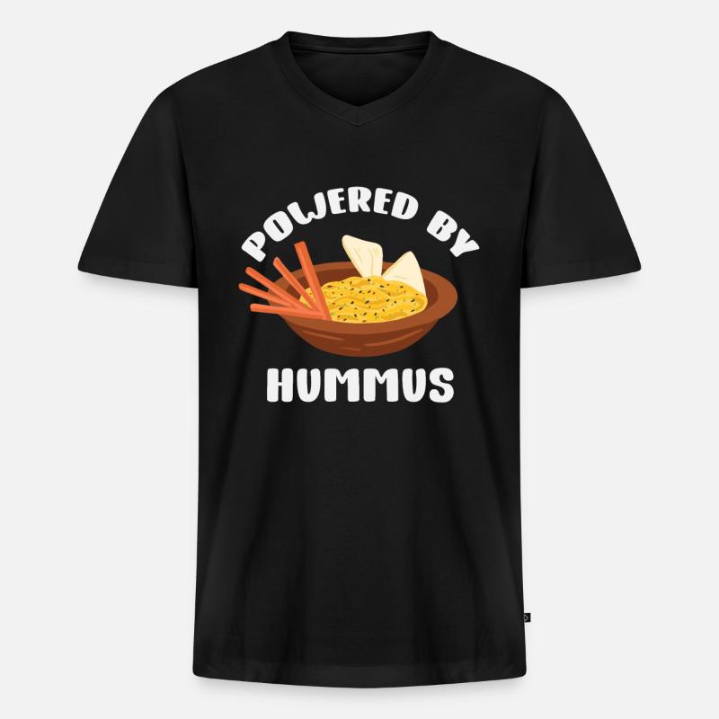 Hummus - Männer Premium Bio T-Shirt mit V-Ausschnitt - Schwarz