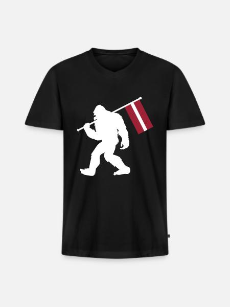 Lettonie - T-shirt encolure en V Premium bio Homme - noir