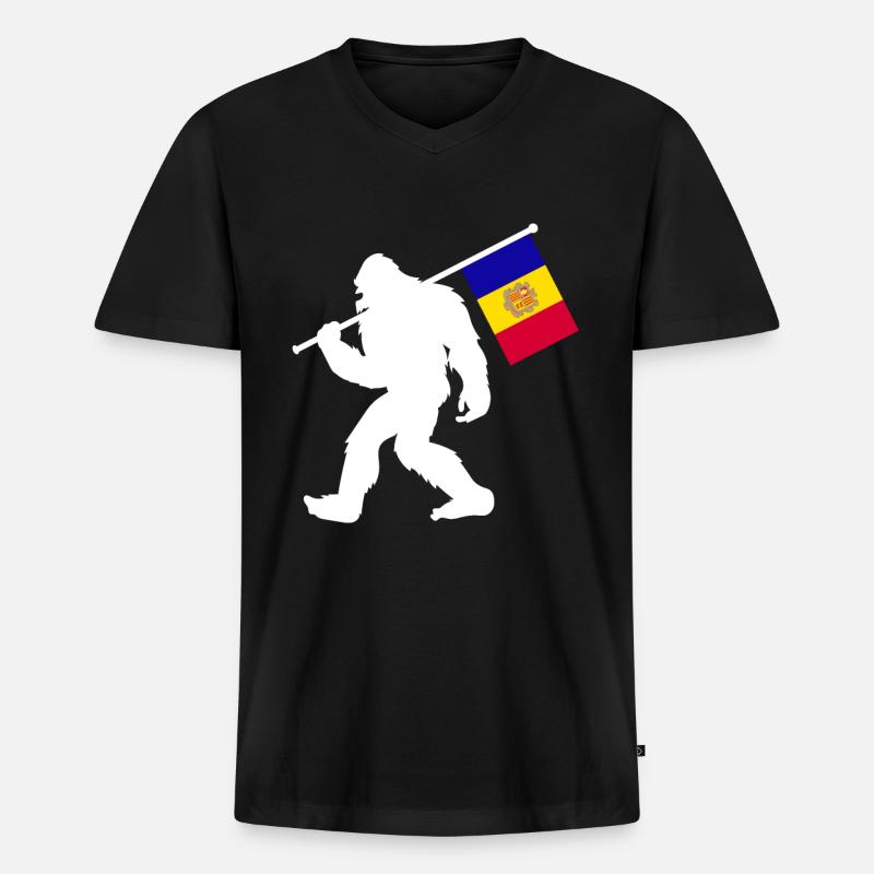 Andorra - Männer Premium Bio T-Shirt mit V-Ausschnitt - Schwarz