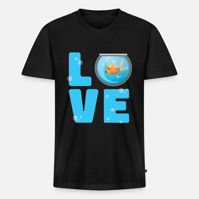 Aquarium - Männer Premium Bio T-Shirt mit V-Ausschnitt - Schwarz