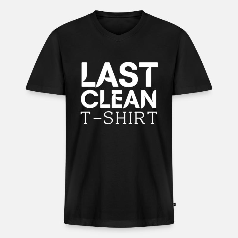Last Clean - Männer Premium Bio T-Shirt mit V-Ausschnitt - Schwarz
