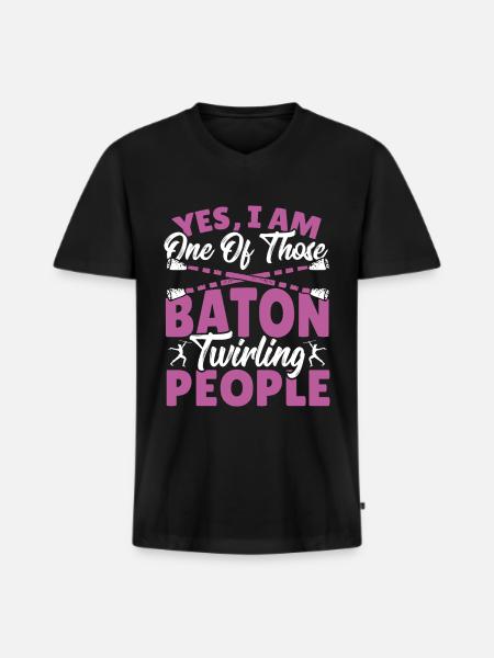 Baton Twirling Baton Twirler Gift - Men's Premium Organic T-shirt with V-neck - black