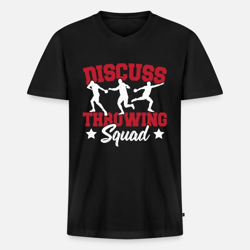 Diskuswerfen Diskuswerfer Geschenk - Männer Premium Bio T-Shirt mit V-Ausschnitt - Schwarz
