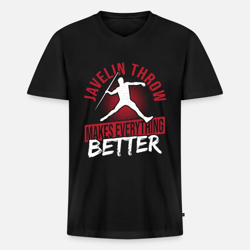 Speerwerfen Speerwerfen Geschenk - Männer Premium Bio T-Shirt mit V-Ausschnitt - Schwarz