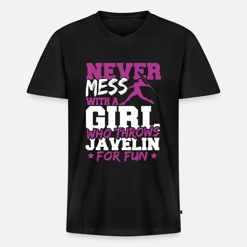 Speerwerfen Speerwerfen Geschenk - Männer Premium Bio T-Shirt mit V-Ausschnitt - Schwarz