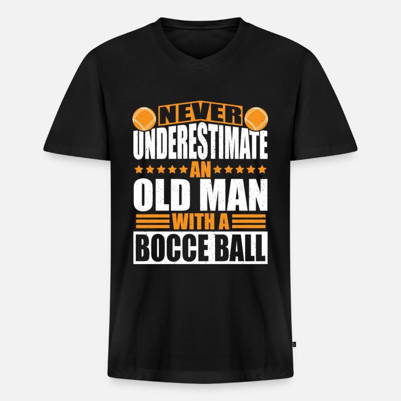 Boccia - Männer Premium Bio T-Shirt mit V-Ausschnitt - Schwarz