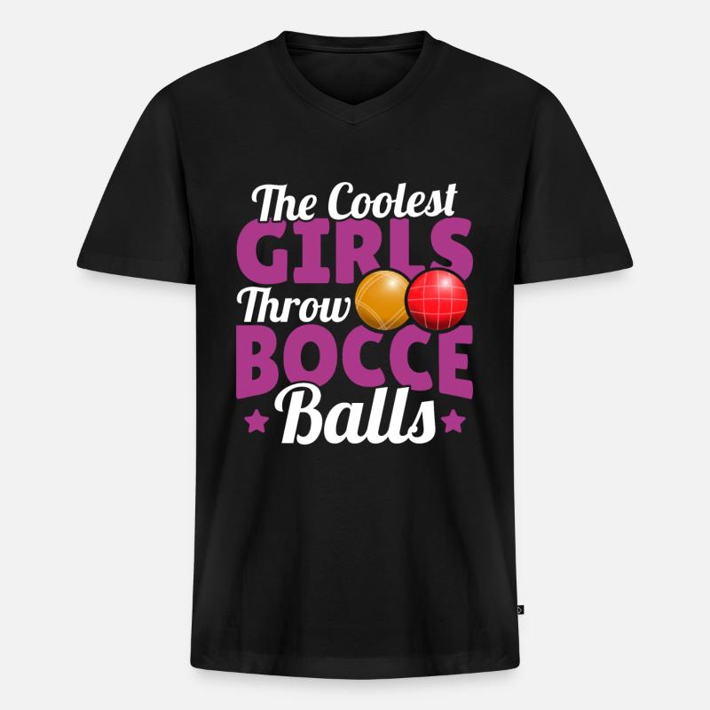 Boccia - Männer Premium Bio T-Shirt mit V-Ausschnitt - Schwarz