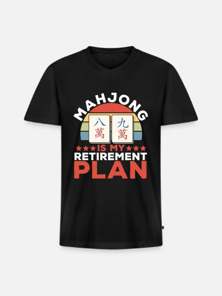 Gift for Mahjong Fans - Men's Premium Organic T-shirt with V-neck - black