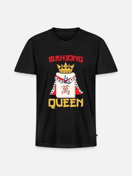 Gift for Mahjong Fans - Men's Premium Organic T-shirt with V-neck - black