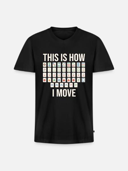 Gift for Mahjong Fans - Men's Premium Organic T-shirt with V-neck - black