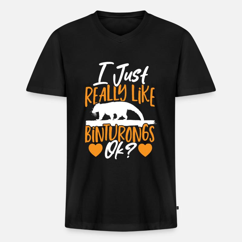 Binturong Bearcat Geschenk - Männer Premium Bio T-Shirt mit V-Ausschnitt - Schwarz