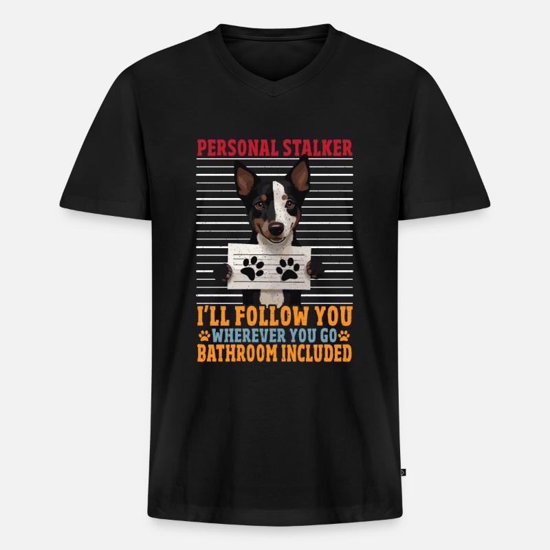 Kelpie-Hund-Geschenk - Männer Premium Bio T-Shirt mit V-Ausschnitt - Schwarz