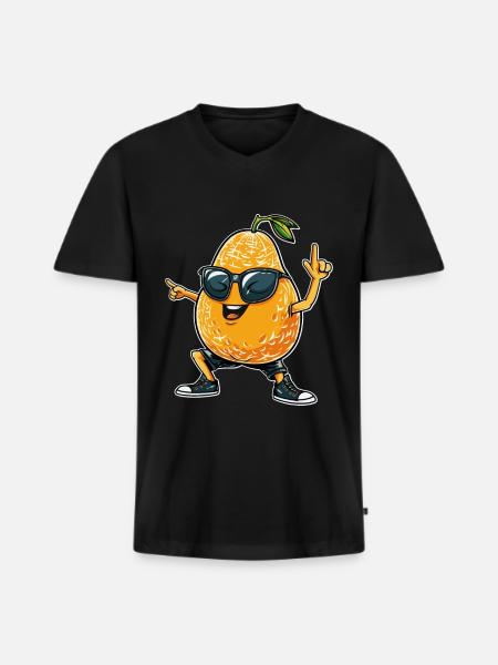 Cantaloupe Dabbing - Men's Premium Organic T-shirt with V-neck - black