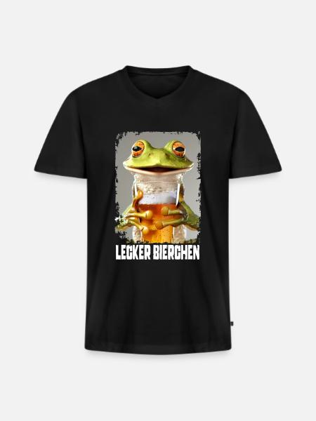 Yummy Beer Frog - Men's Premium Organic T-shirt with V-neck - black