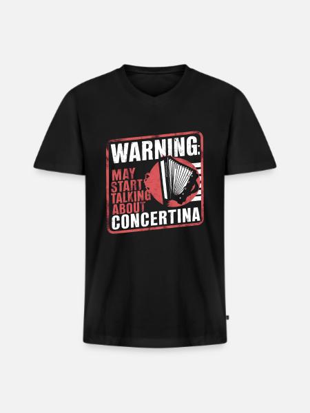 Concertina - Men's Premium Organic T-shirt with V-neck - black