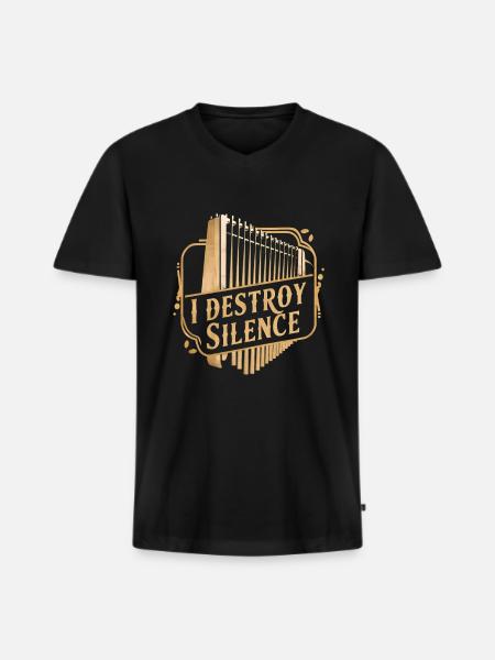 Concertina - Men's Premium Organic T-shirt with V-neck - black