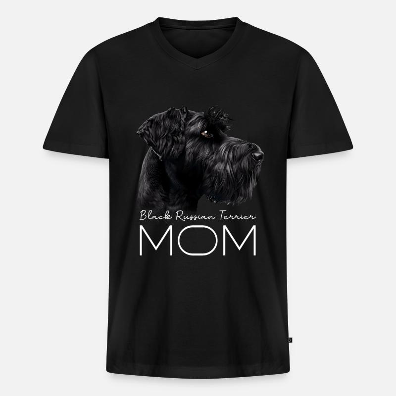 Black Russian Terrier Mama - Männer Premium Bio T-Shirt mit V-Ausschnitt - Schwarz