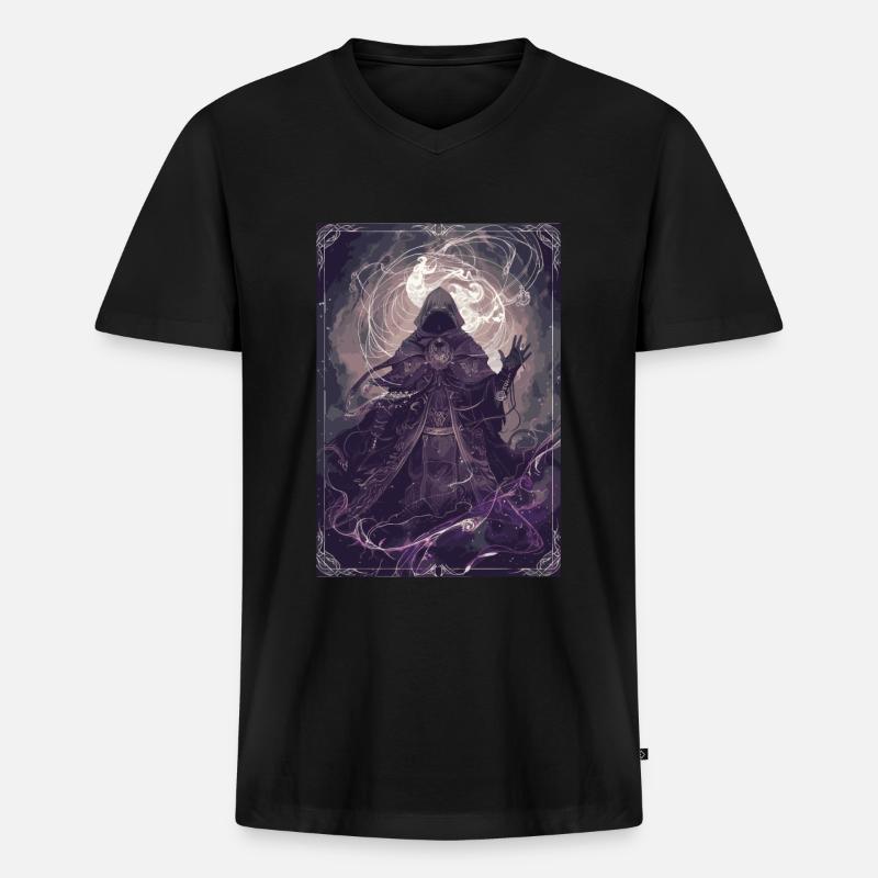 Der Zauberer Tarot - Männer Premium Bio T-Shirt mit V-Ausschnitt - Schwarz