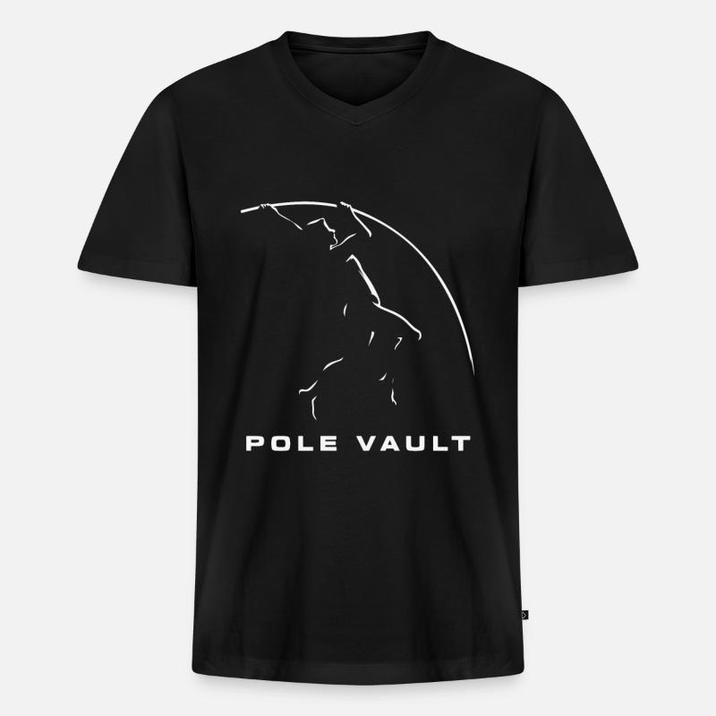 Stabhochspringer-Geschenk - Männer Premium Bio T-Shirt mit V-Ausschnitt - Schwarz