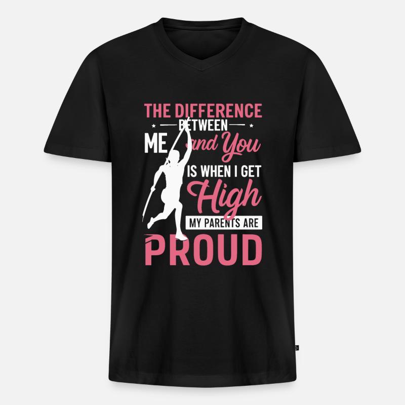 Stabhochspringer-Geschenk - Männer Premium Bio T-Shirt mit V-Ausschnitt - Schwarz