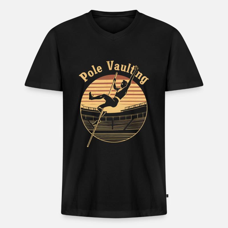Stabhochsprung Geschenk - Männer Premium Bio T-Shirt mit V-Ausschnitt - Schwarz