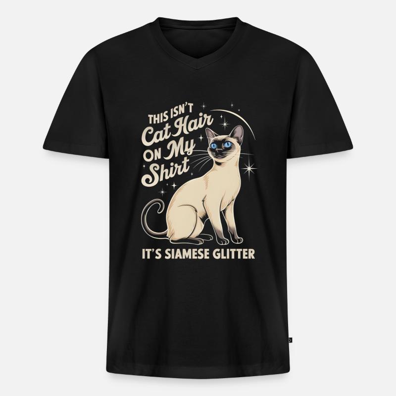 Katze Siamesen Geschenk - Männer Premium Bio T-Shirt mit V-Ausschnitt - Schwarz