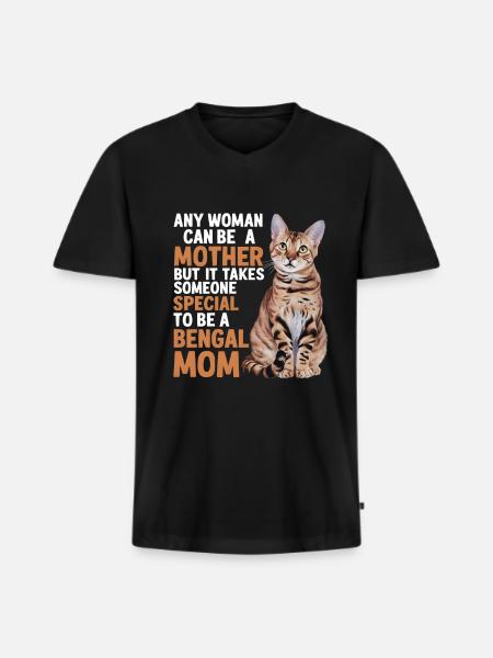Katze Bengal Geschenk - Männer Premium Bio T-Shirt mit V-Ausschnitt - Schwarz