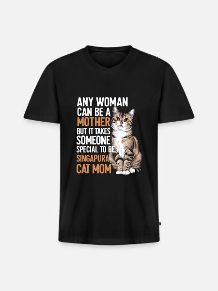 Katze Singapura Geschenk - Männer Premium Bio T-Shirt mit V-Ausschnitt - Schwarz