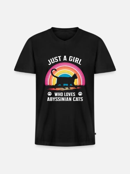 Katze Abessinier Geschenk - Männer Premium Bio T-Shirt mit V-Ausschnitt - Schwarz