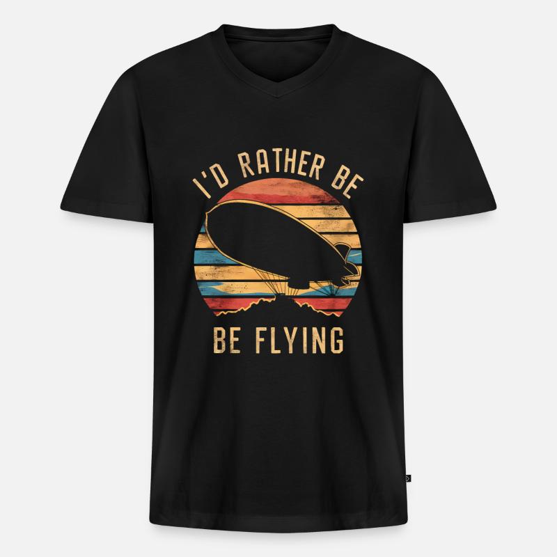 Luftschiff Zeppelin Geschenk - Männer Premium Bio T-Shirt mit V-Ausschnitt - Schwarz