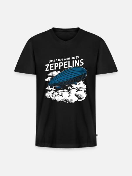 Luftschiff Zeppelin Geschenk - Männer Premium Bio T-Shirt mit V-Ausschnitt - Schwarz