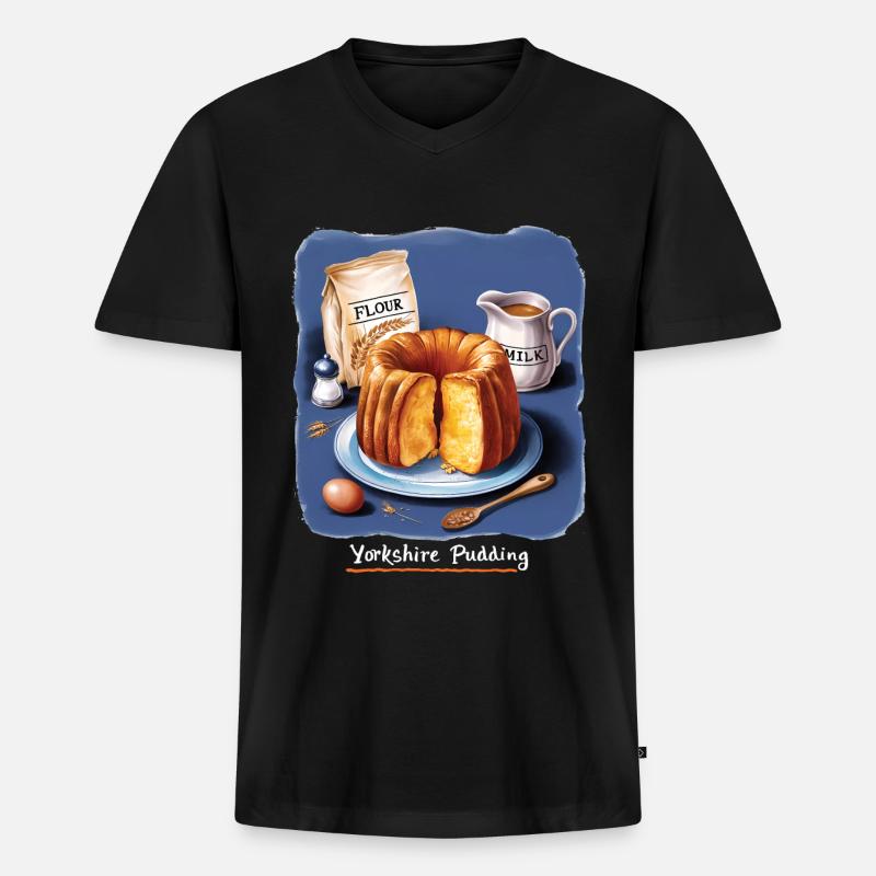 Yorkshire Pudding Geschenk - Männer Premium Bio T-Shirt mit V-Ausschnitt - Schwarz
