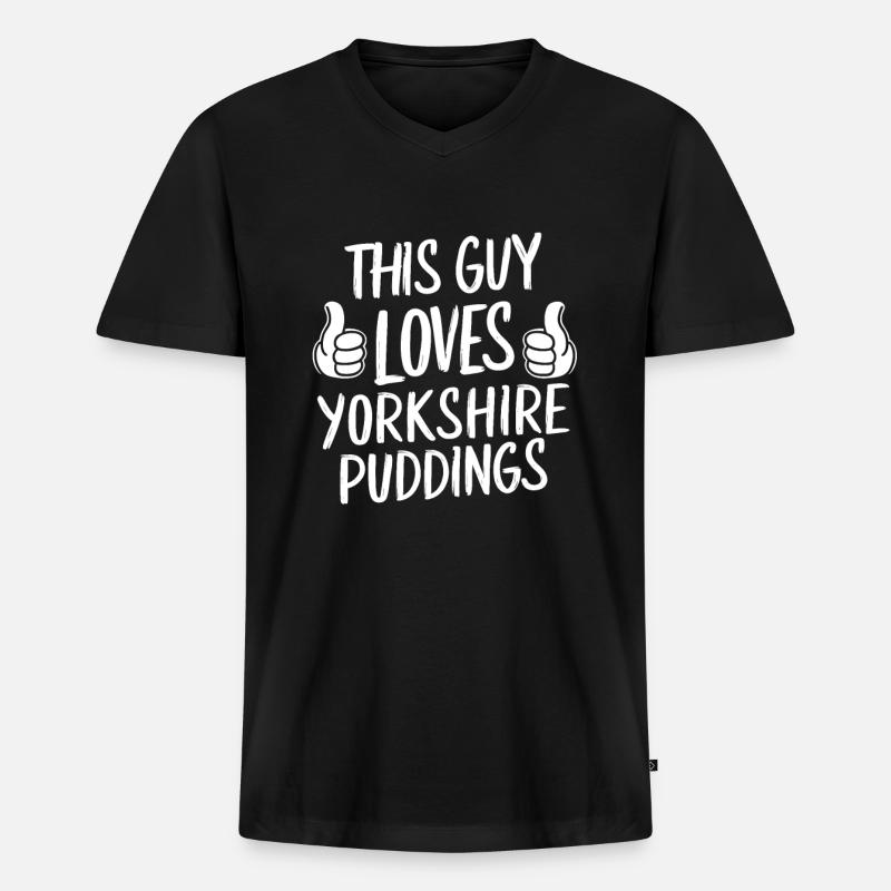 Yorkshire Pudding Geschenk - Männer Premium Bio T-Shirt mit V-Ausschnitt - Schwarz