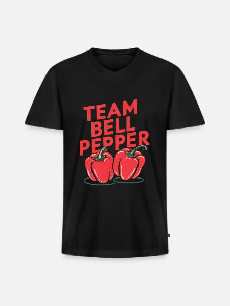Paprika Geschenk - Männer Premium Bio T-Shirt mit V-Ausschnitt - Schwarz
