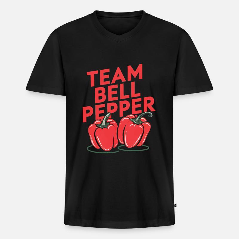 Paprika Geschenk - Männer Premium Bio T-Shirt mit V-Ausschnitt - Schwarz