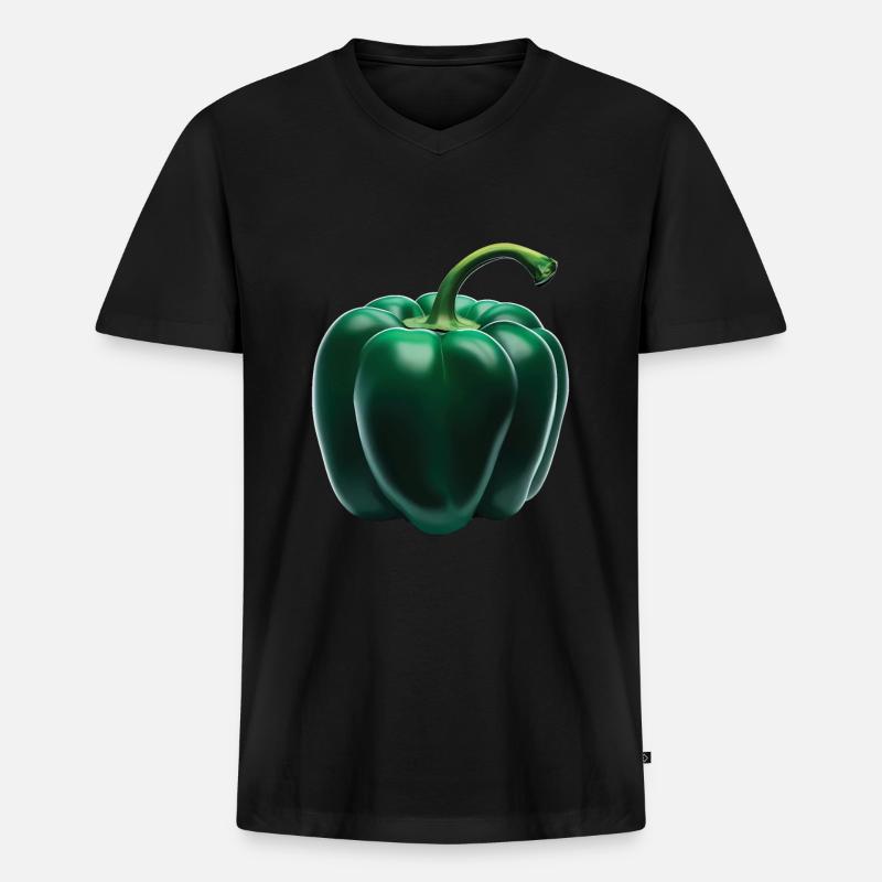 Paprika Geschenk - Männer Premium Bio T-Shirt mit V-Ausschnitt - Schwarz