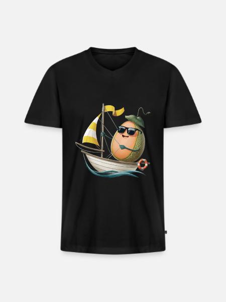 Obstmelone Bootfahren Geschenk - Männer Premium Bio T-Shirt mit V-Ausschnitt - Schwarz