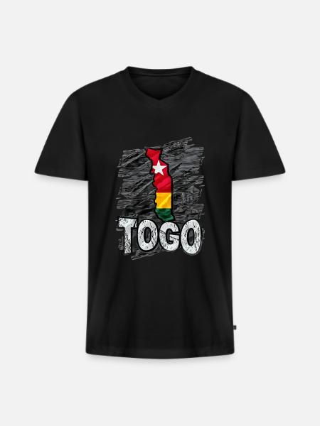 Togo - Men's Premium Organic T-shirt with V-neck - black