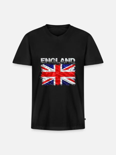 Great Britain - Men's Premium Organic T-shirt with V-neck - black