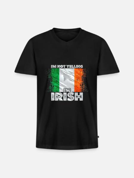 Ireland - Men's Premium Organic T-shirt with V-neck - black