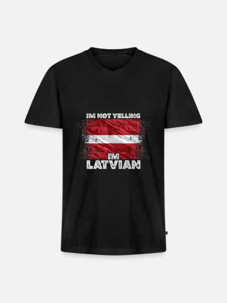 Latvia - Men's Premium Organic T-shirt with V-neck - black